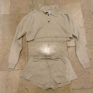 Princess Polly knit polo long sleeve and short set size XS/S